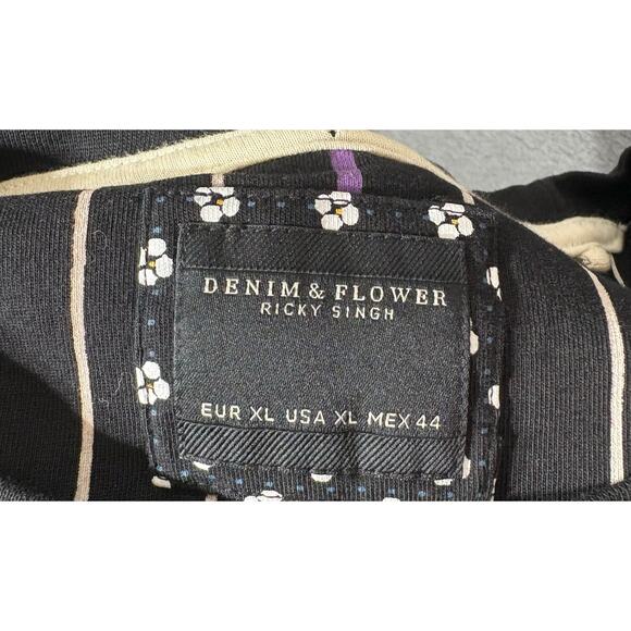 Denim & Flower Ricky Singh | Women's Striped Short Sleeve Shirt | XL - Picture 3 of 3